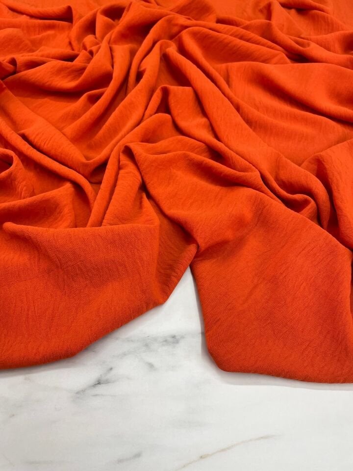 Turuncu Düz Elbiselik Ayrobin Kumaş