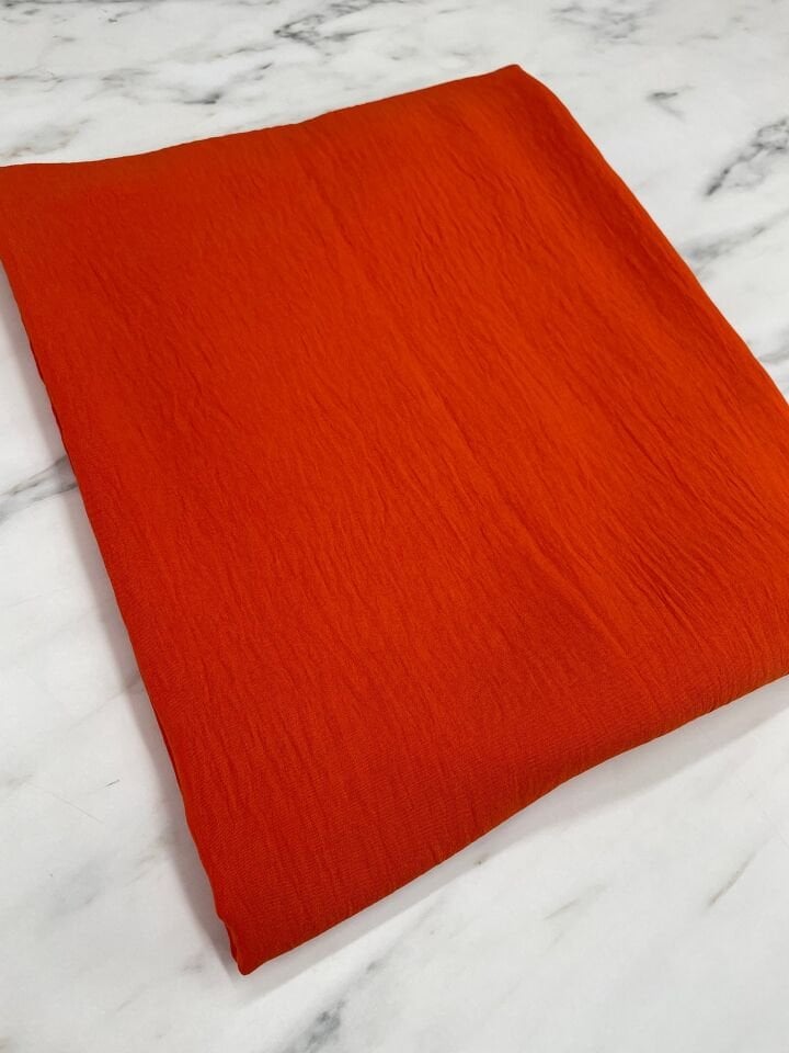 Turuncu Düz Elbiselik Ayrobin Kumaş