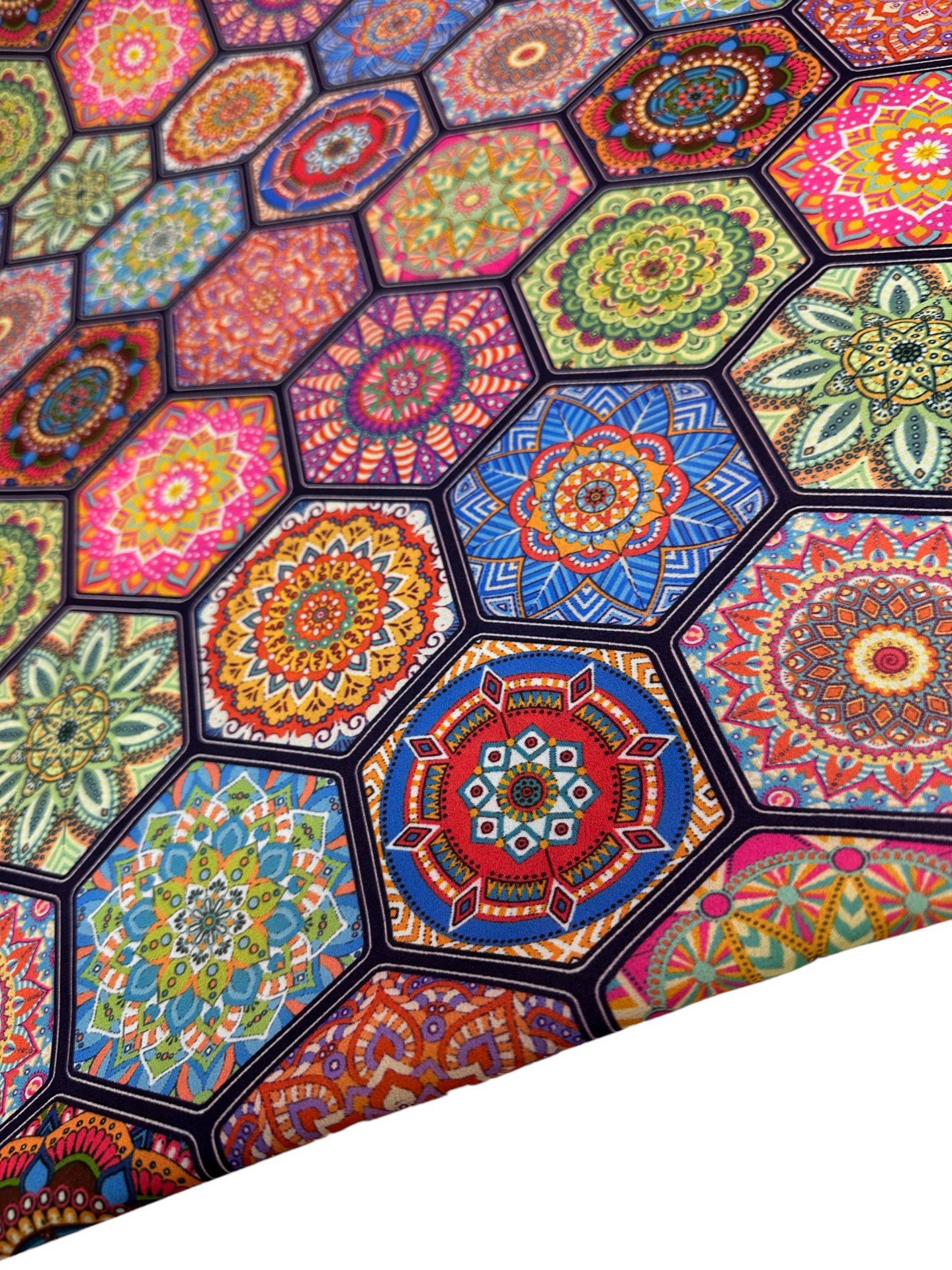 Beşgen Desen Elbiselik Gömleklik Krep Kumaş