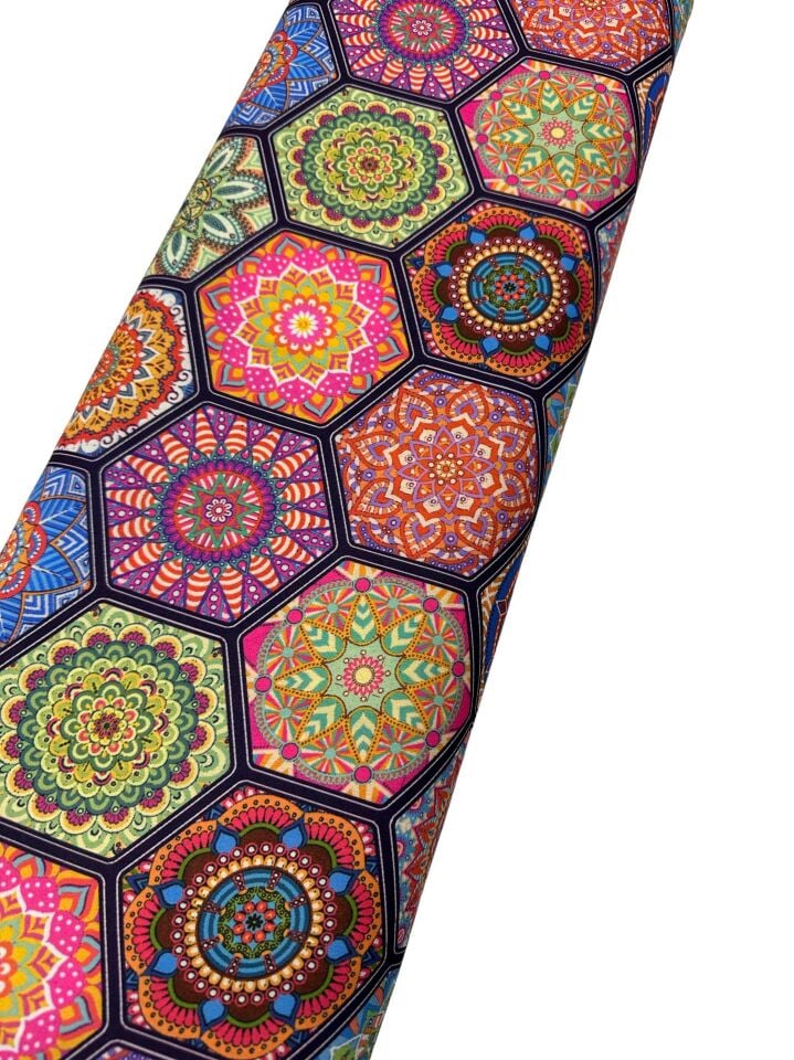 Beşgen Desen Elbiselik Gömleklik Krep Kumaş