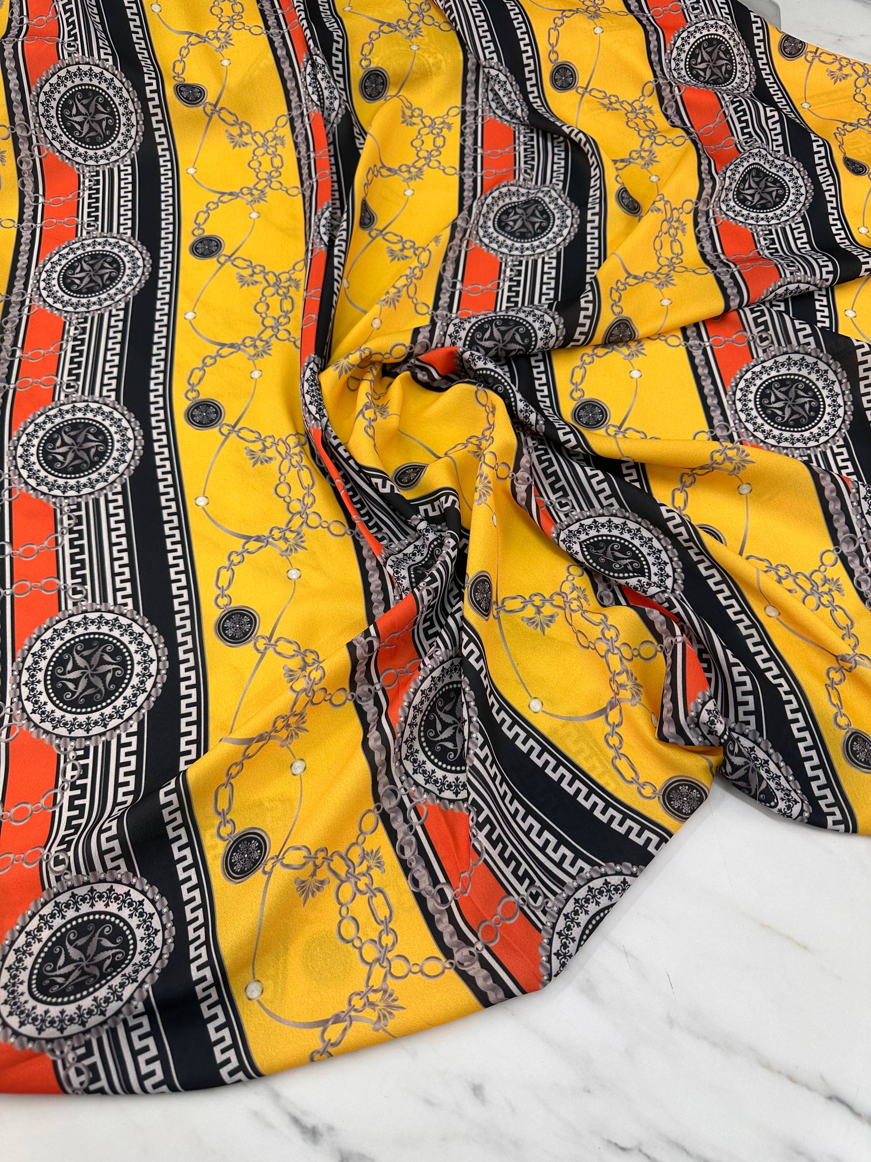 Agrar Desen Elbiselik Gömleklik Krep Kumaş