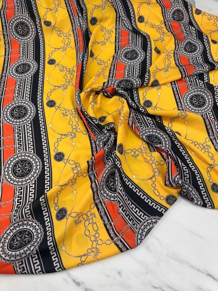 Agrar Desen Elbiselik Gömleklik Krep Kumaş