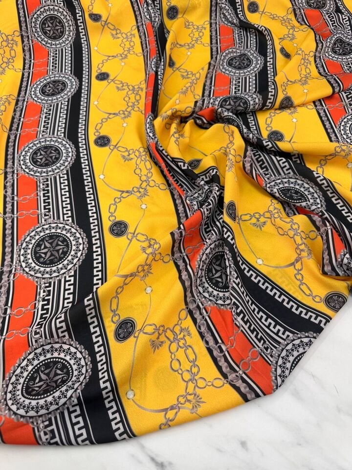 Agrar Desen Elbiselik Gömleklik Krep Kumaş