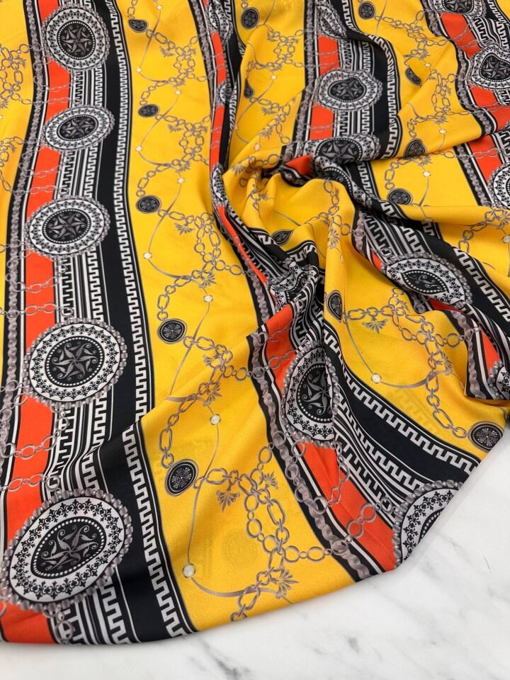 Agrar Desen Elbiselik Gömleklik Krep Kumaş