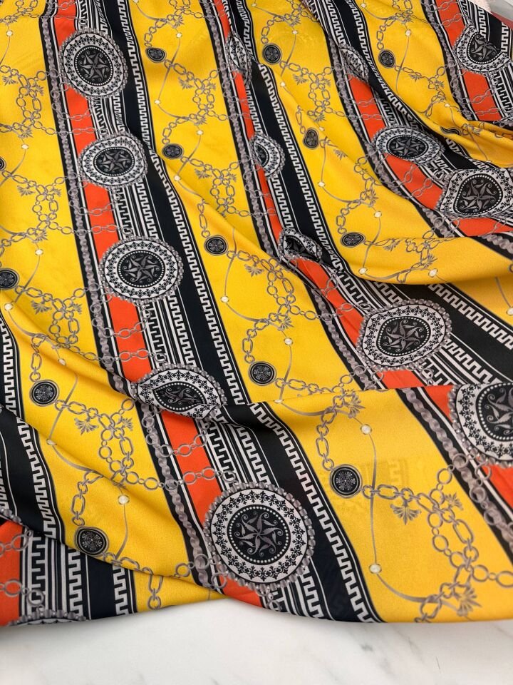 Agrar Desen Elbiselik Gömleklik Krep Kumaş