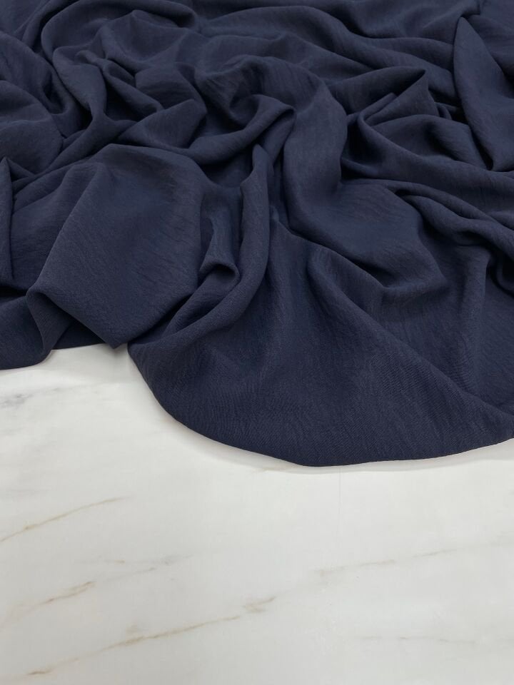 Lacivert Düz Elbiselik Ayrobin Kumaş