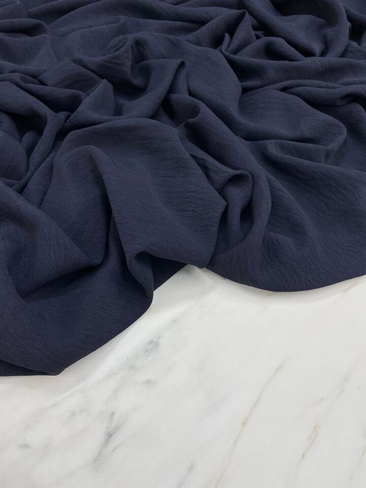 Lacivert Düz Elbiselik Ayrobin Kumaş