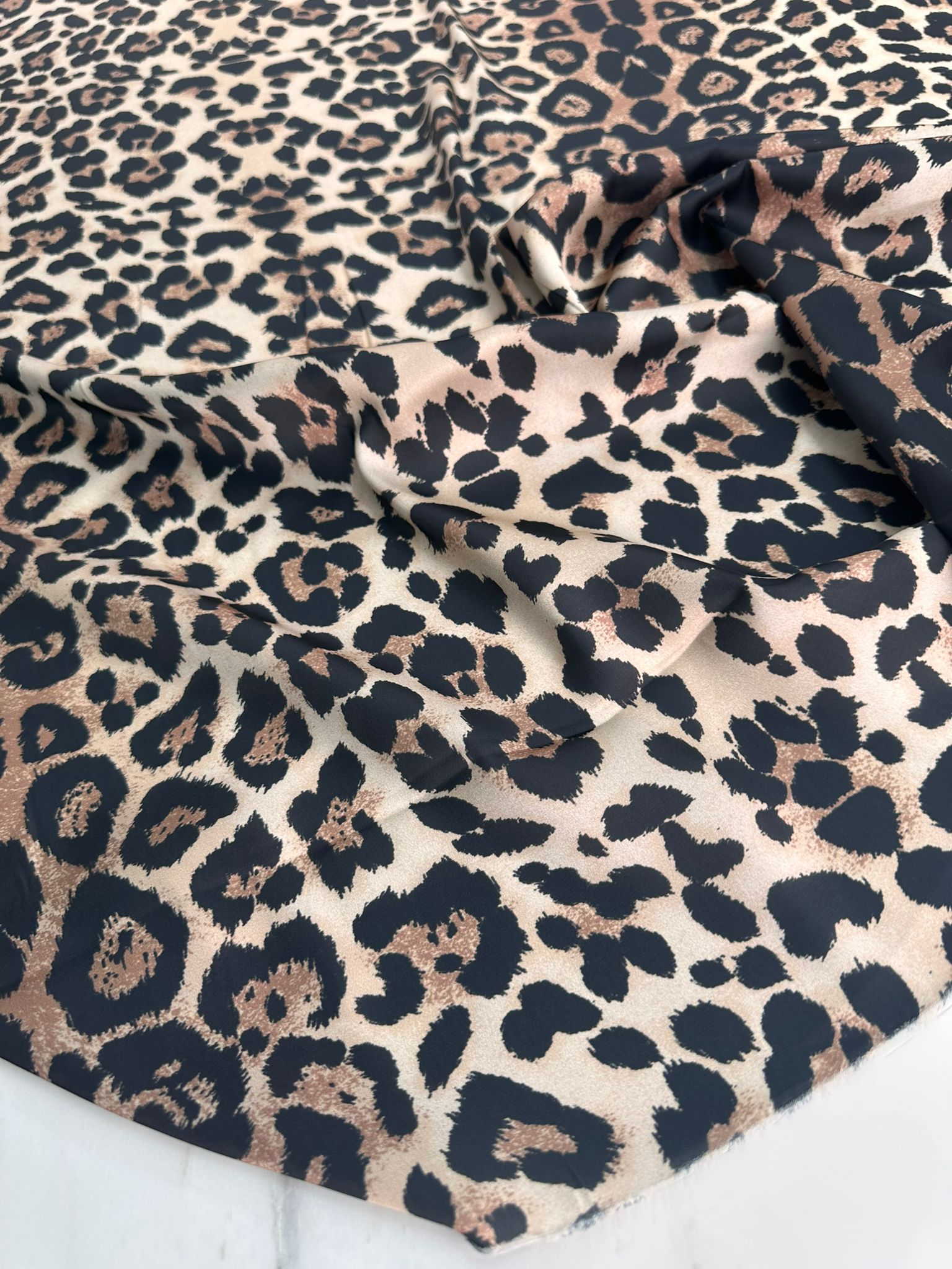 Leopar Desen İpek Saten Elbise etek Gömlek Şalvar