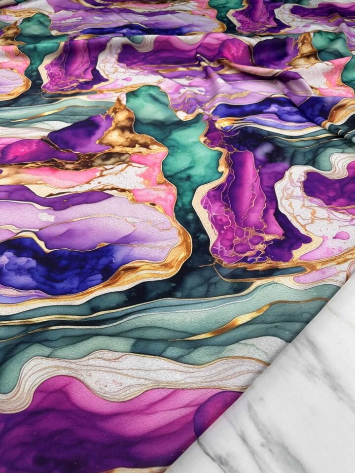 Leona Desen İpek Saten Elbise Etek Gömlek Şalvar