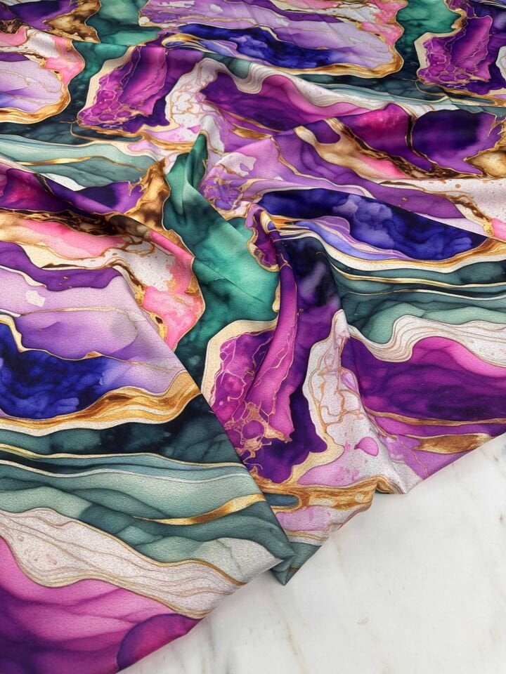 Leona Desen İpek Saten Elbise Etek Gömlek Şalvar