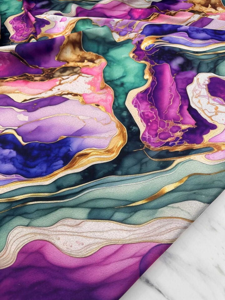 Leona Desen İpek Saten Elbise Etek Gömlek Şalvar