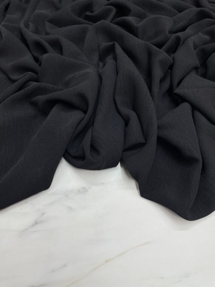 Siyah Düz Elbiselik Ayrobin Kumaş