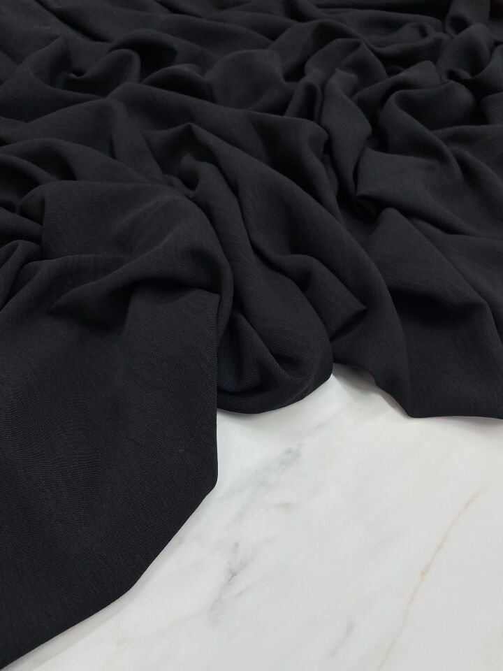 Siyah Düz Elbiselik Ayrobin Kumaş