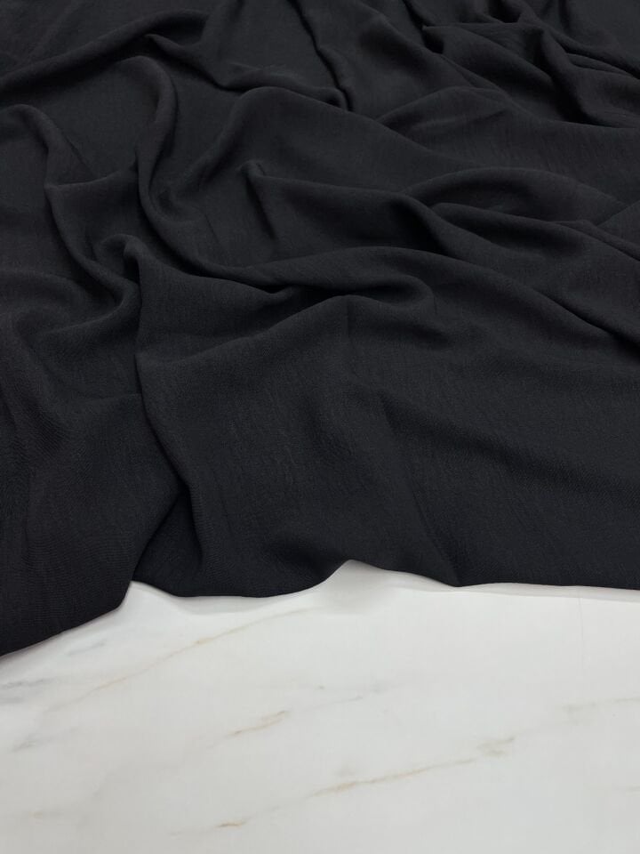 Siyah Düz Elbiselik Ayrobin Kumaş