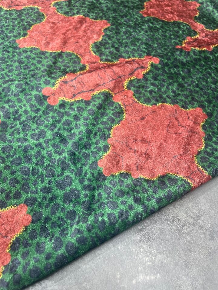 Zenda Desen Elbiselik Kadife Kumaş