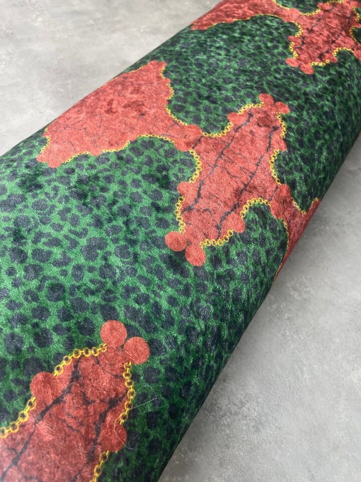 Zenda Desen Elbiselik Kadife Kumaş