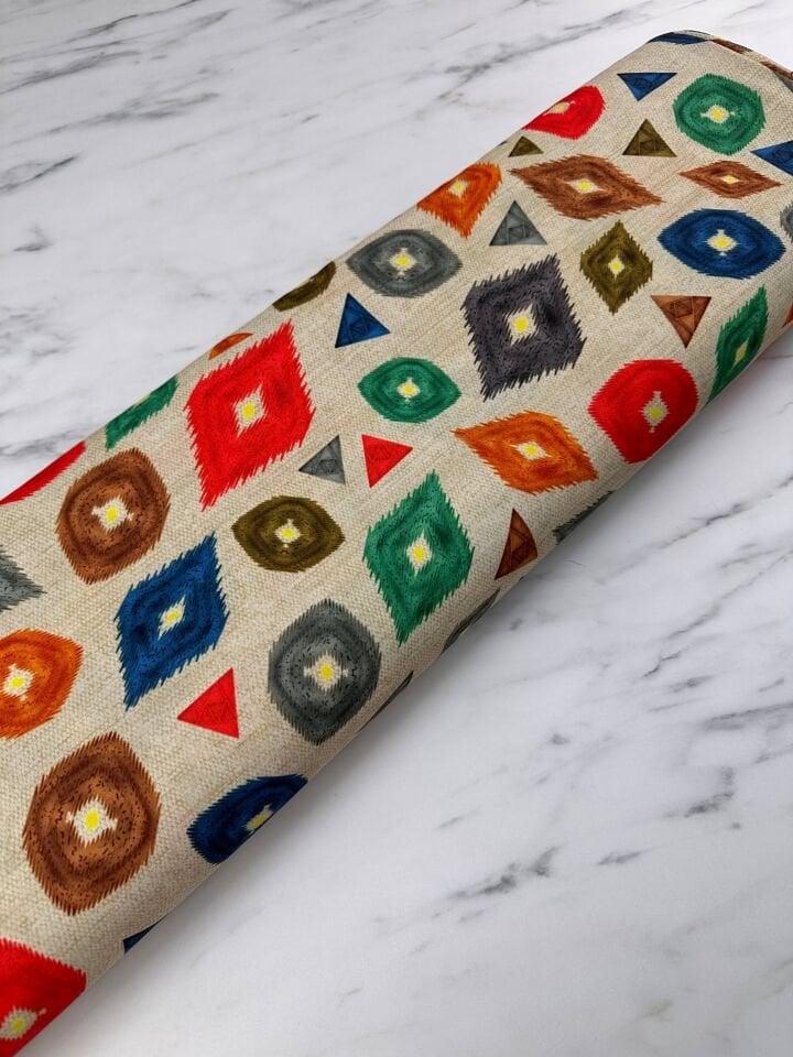 İkat Desen Elbiselik Gömleklik Krep Kumaş