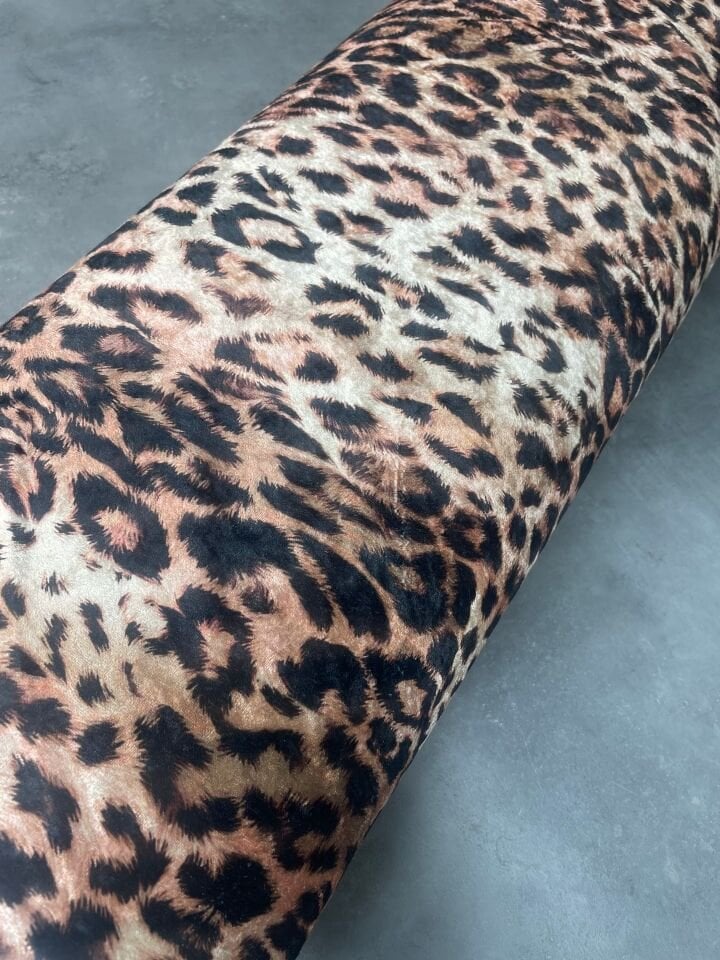 Leopar Desen Elbiselik Kadife Kumaş