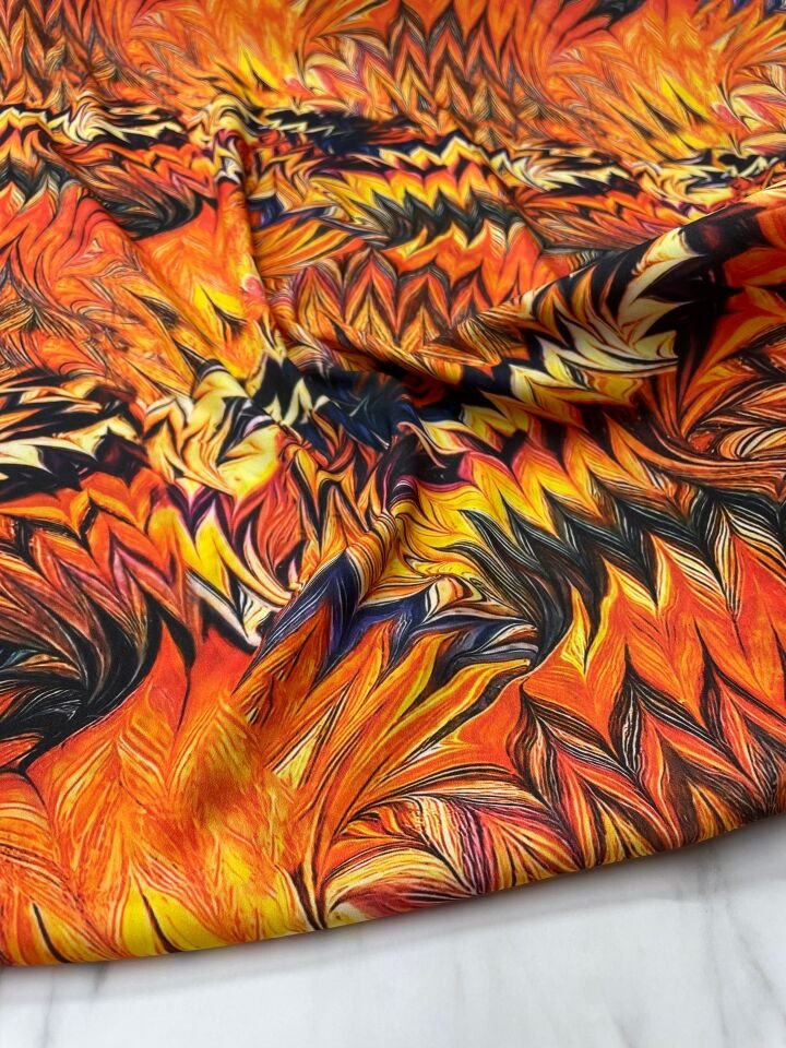 Kelebek Desen Krep Kumaş Etek Gömlek Elbise Şalvar