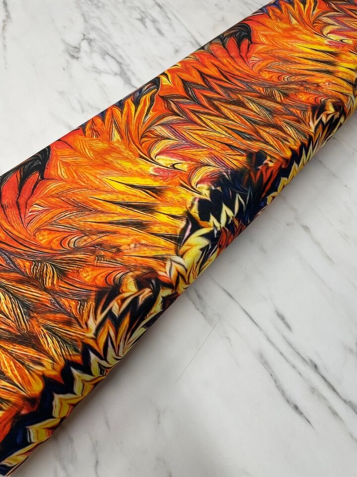 Kelebek Desen Krep Kumaş Etek Gömlek Elbise Şalvar