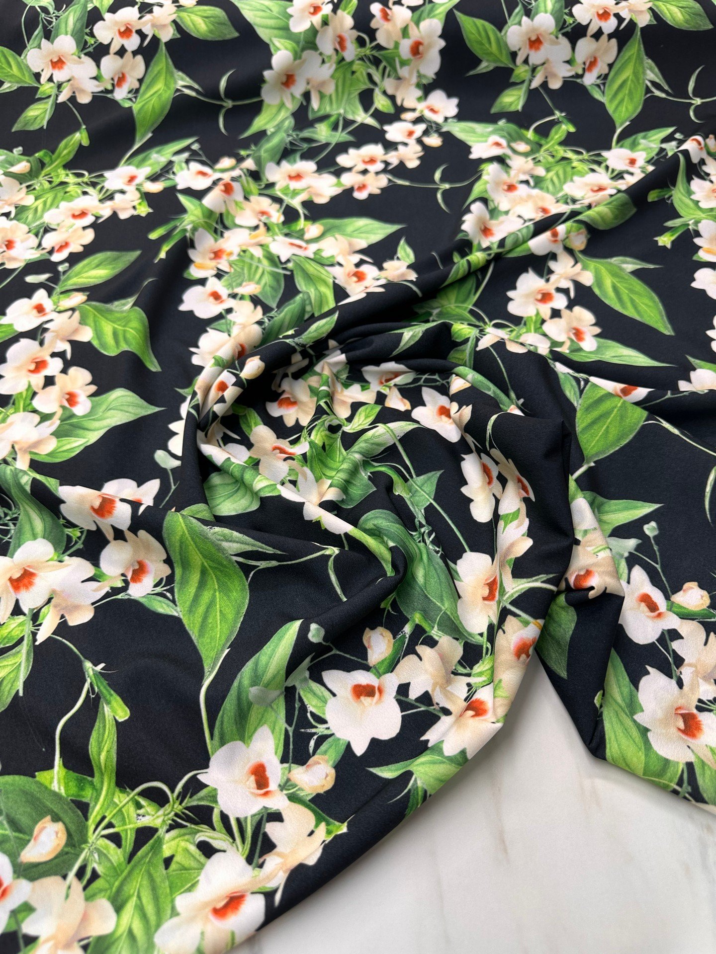 Menemen Çiçegi Desen Krep Kumaş Elbise Etek Gömlek Şalvar