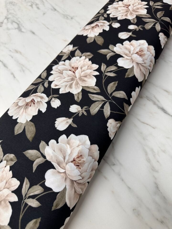 Gül Desen Elbiselik Gömleklik Krep Kumaş