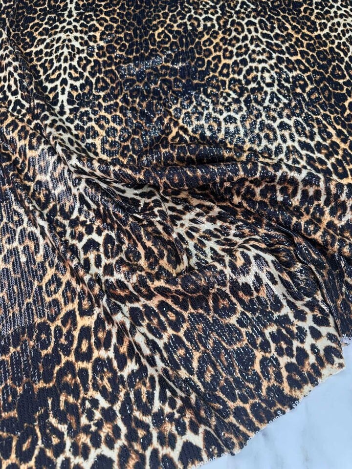 Leopar Desen Likralı Payet Elbise Etek AbiyeElbise Şalvar