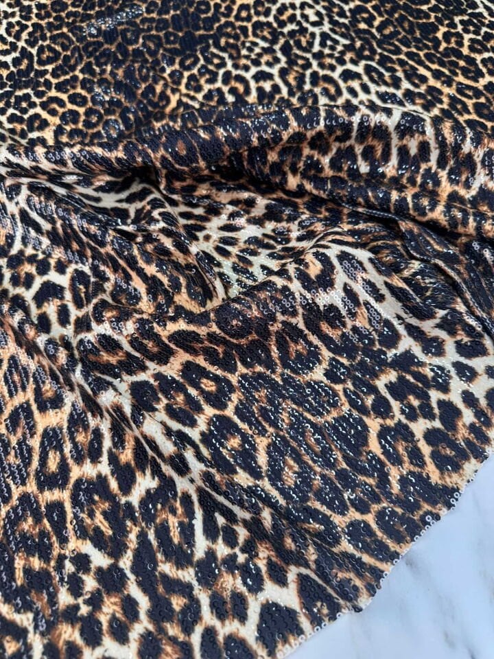 Leopar Desen Likralı Payet Elbise Etek AbiyeElbise Şalvar
