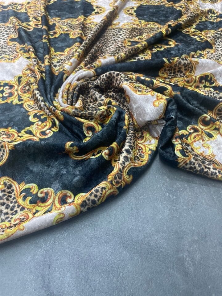 Lugana Desen Elbiselik Kadife Kumaş