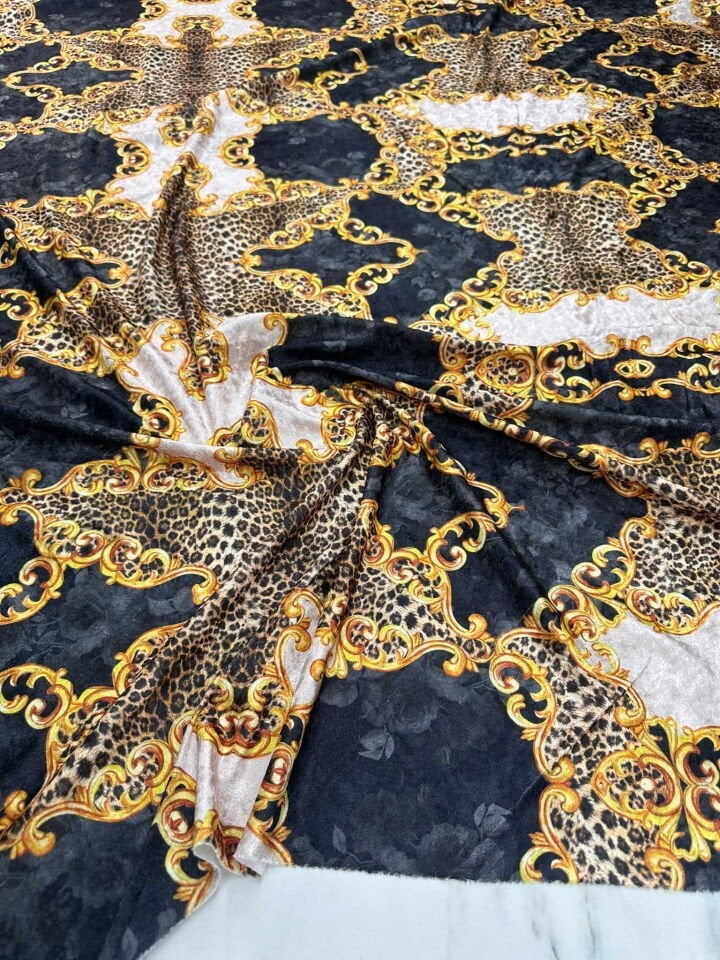 Lugana Desen Elbiselik Kadife Kumaş