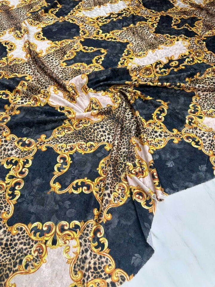 Lugana Desen Elbiselik Kadife Kumaş