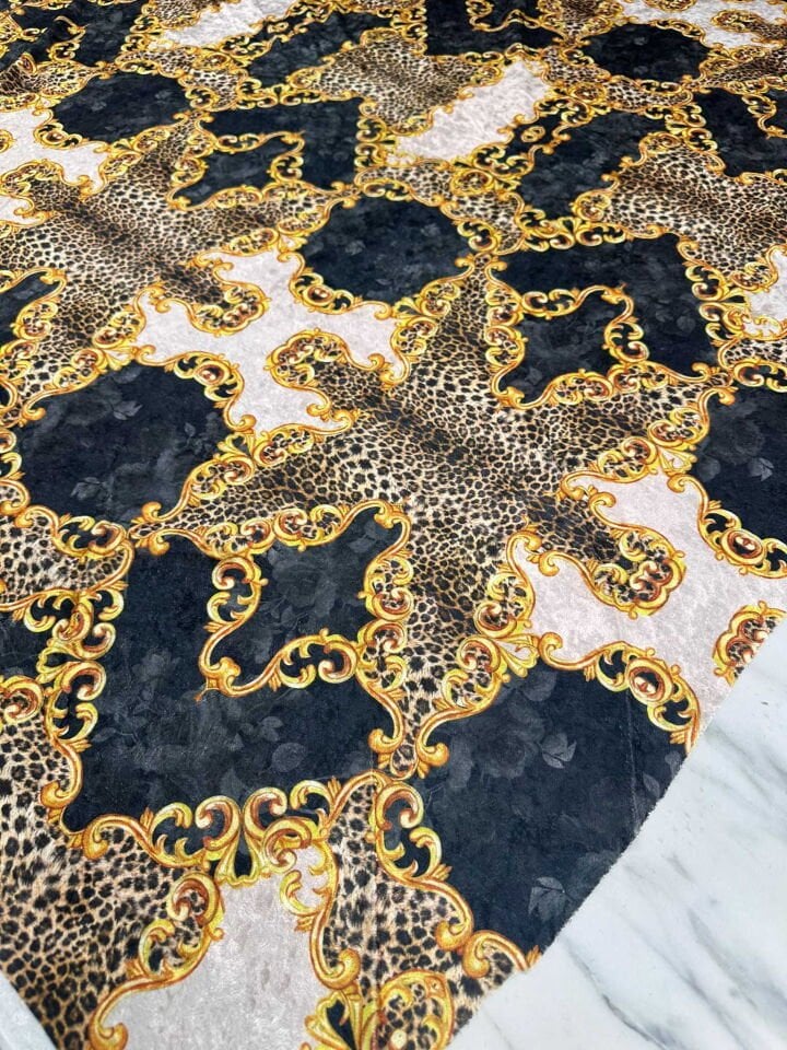 Lugana Desen Elbiselik Kadife Kumaş