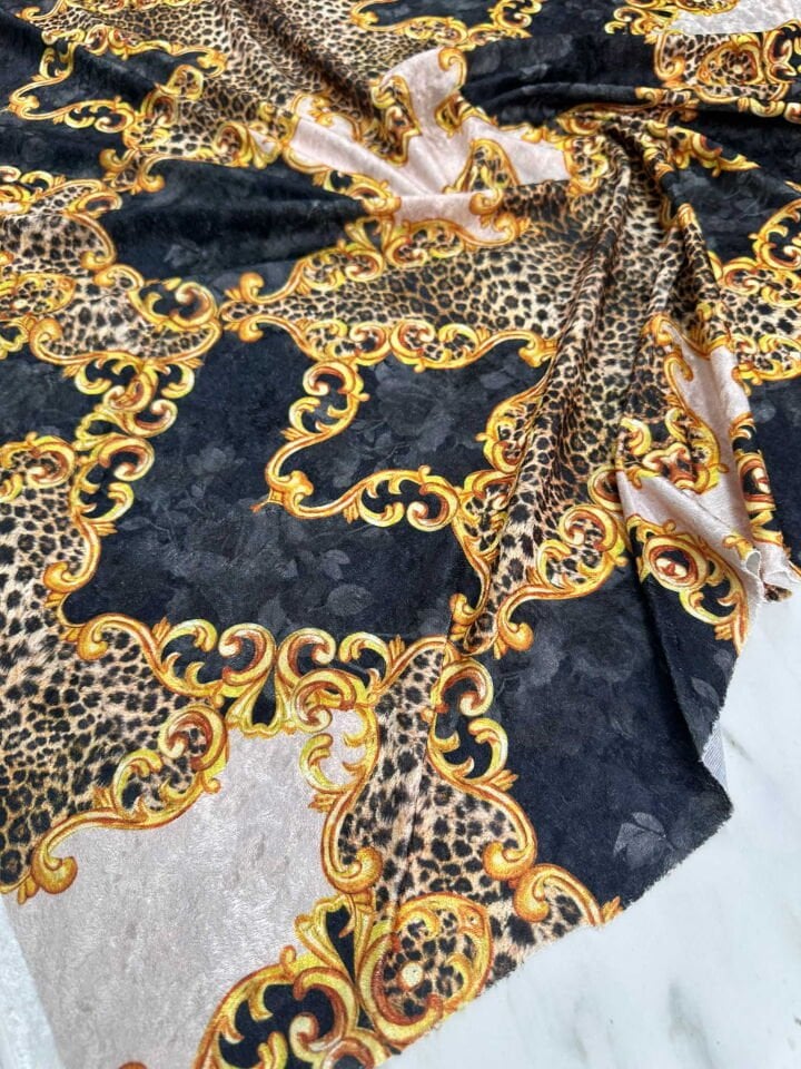 Lugana Desen Elbiselik Kadife Kumaş