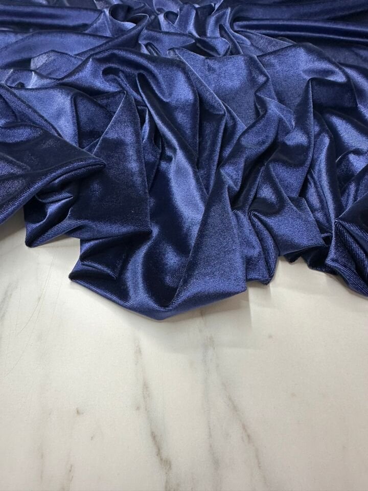 Laciver Düz Likralı Elbiselik İpek Kadife