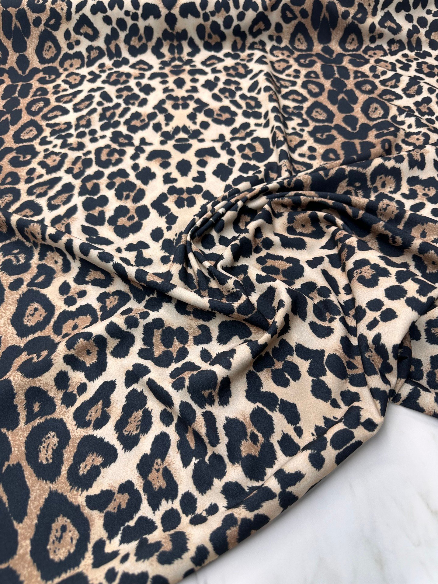 Leopar Desen Elbiselik Gömleklik Krep Kumaş