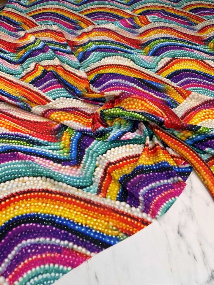 Desenli İpek Saten Elbise Etek Gömlek Şalvar