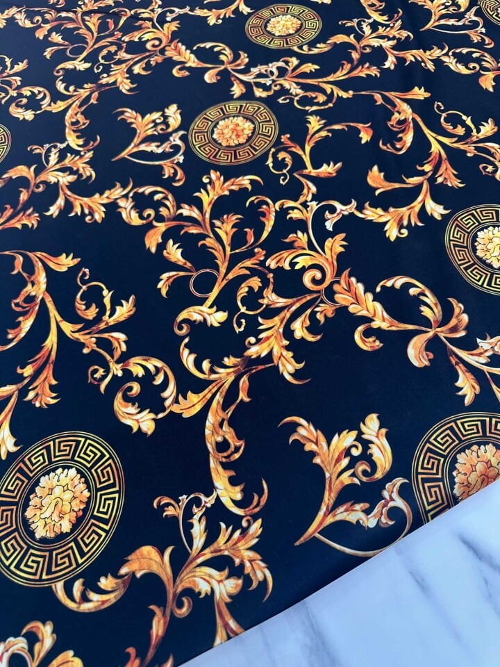 Desenli İpek Saten Elbise Etek Gömlek Şalvar