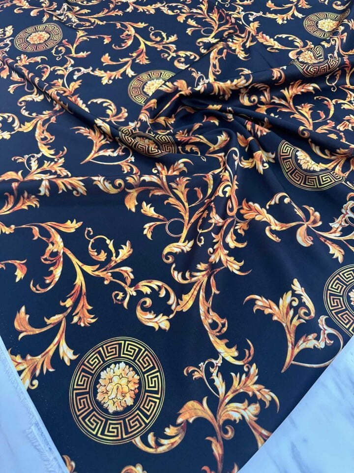 Desenli İpek Saten Elbise Etek Gömlek Şalvar