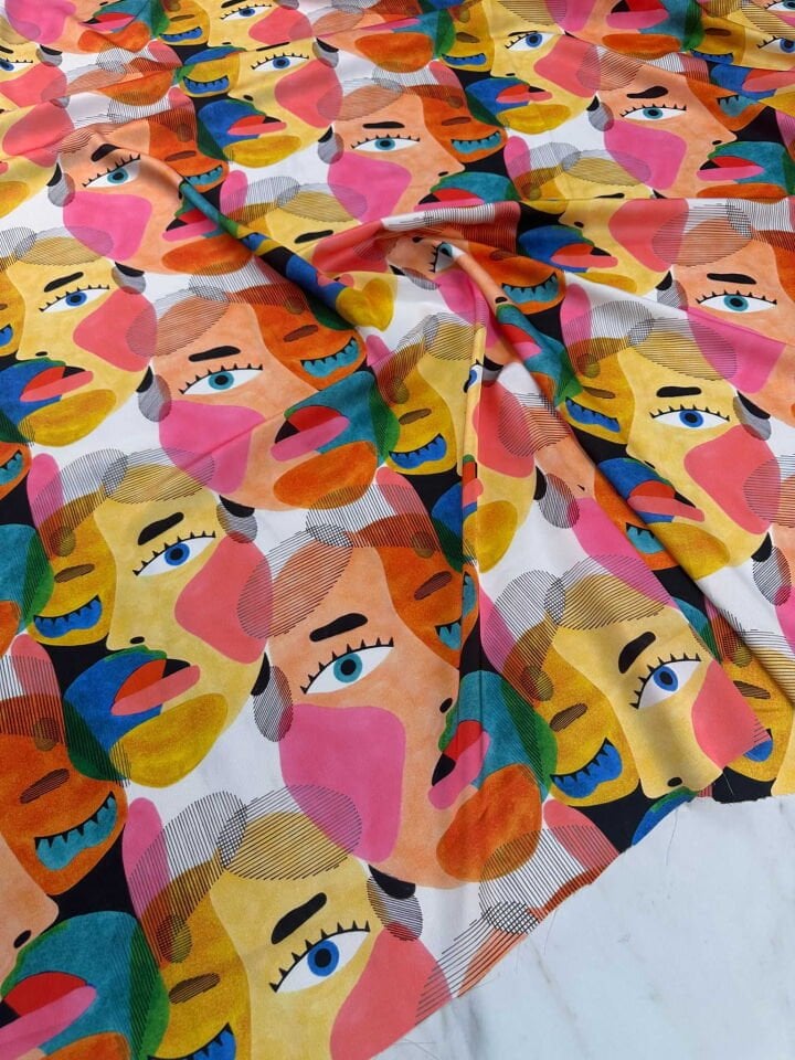 Desenli İpek Saten Elbise Etek Gömlek Şalvar