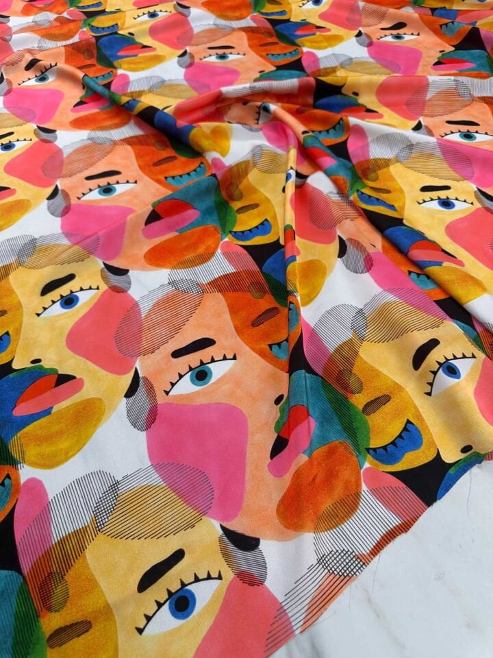 Desenli İpek Saten Elbise Etek Gömlek Şalvar