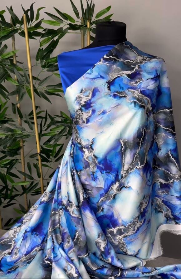 Kombinli Yöresel Elbiselik Tivil Saten Kumaş