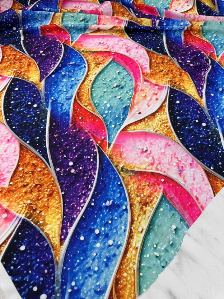 Desenli İpek Saten Elbise Etek Gömlek Şalvar