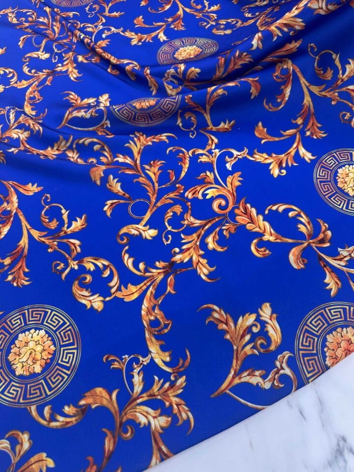 Desenli İpek Saten Elbise Etek Gömlek Şalvar