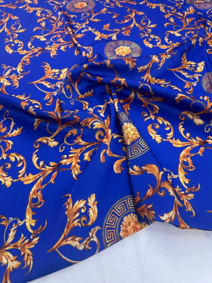 Desenli İpek Saten Elbise Etek Gömlek Şalvar