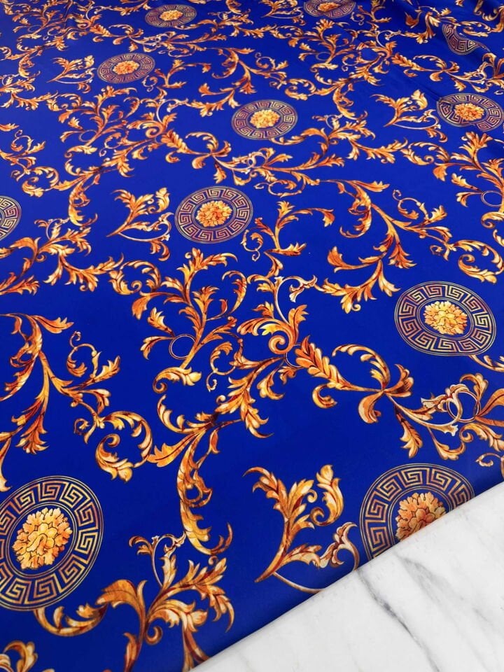 Desenli İpek Saten Elbise Etek Gömlek Şalvar