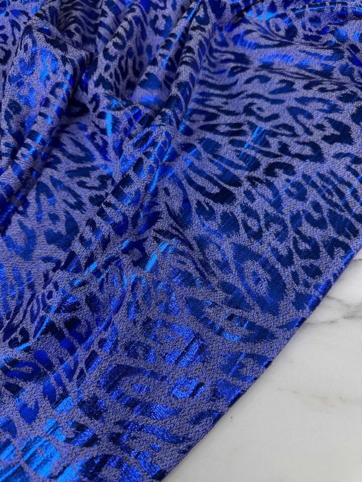 Fantazi Ürün Simli Lepar Desen Likralı Elbise Etek Şalvar