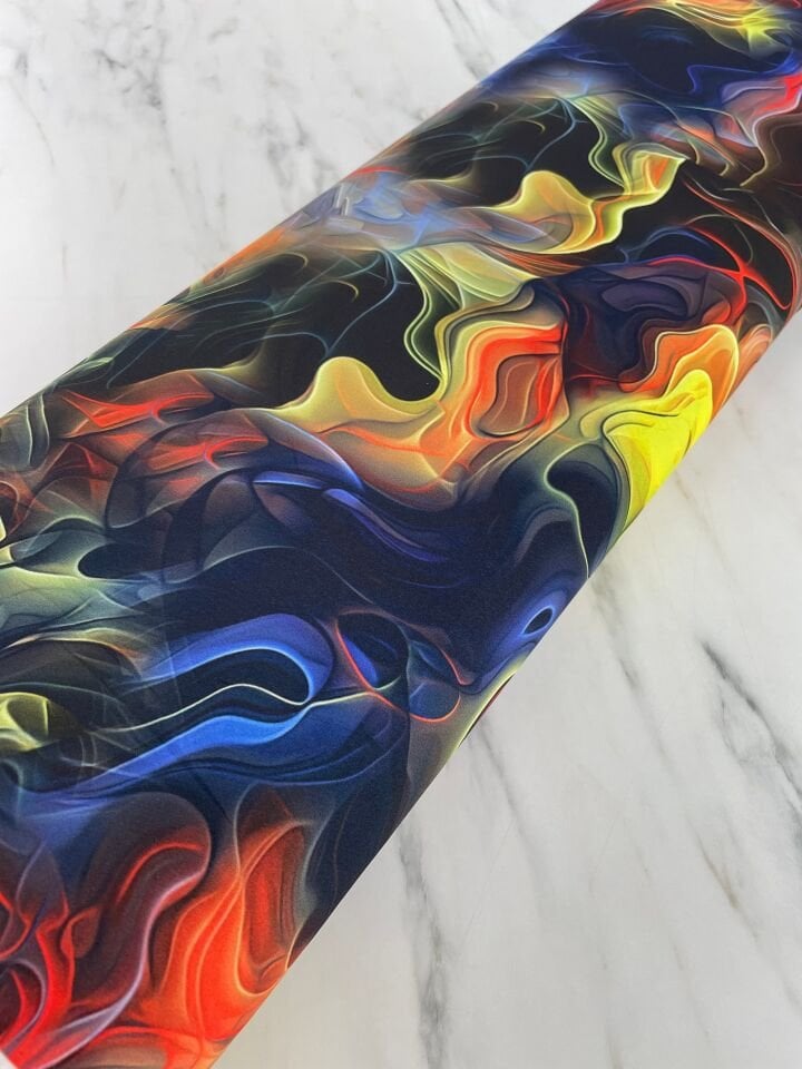 Ebruli Desen Elbiselik Gömleklik Krep Kumaş