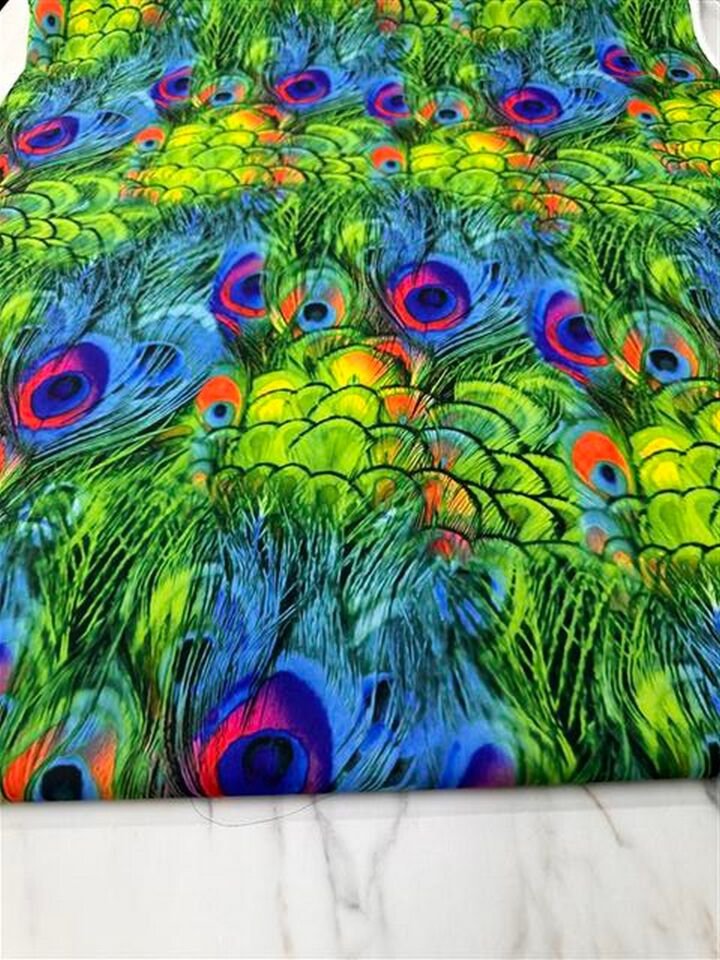 Tavus Tüyü Desen Elbiselik Gömleklik Krep Kumaş