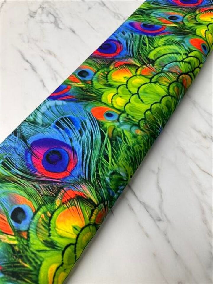 Tavus Tüyü Desen Elbiselik Gömleklik Krep Kumaş