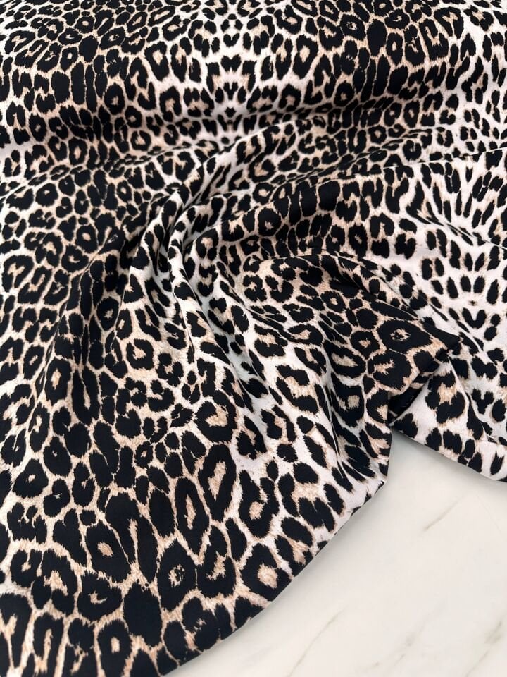 Leopar Desen Elbiselik Yüzde Yüz PamukViskon Kumaş
